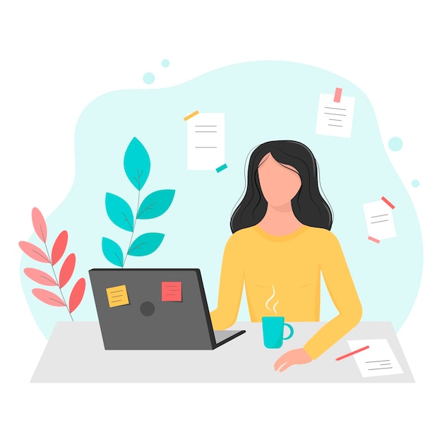 Educação online em casa garota com um laptop