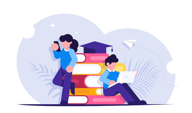 Educação online. Os alunos assistem às aulas por meio de dispositivos móveis durante o ensino à distância