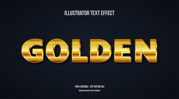 Efeito 3d de texto dourado