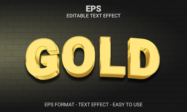 Efeito 3d de texto dourado