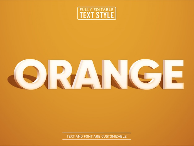 Efeito 3d de texto elegante moderno laranja