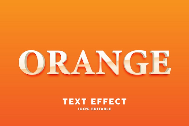 Efeito 3d de texto simples laranja