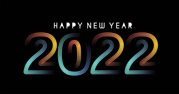 Efeito 3d feliz ano novo 2022 texto tipografia design patter, ilustração vetorial.