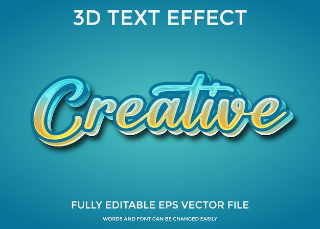 Vetor efeito criativo de texto editável em 3d