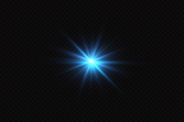 Efeito de brilho Estrela em fundo transparenteIlustração vetorial de sol brilhante