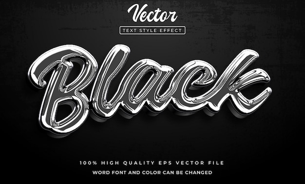 efeito de estilo 3D de texto vetorial preto
