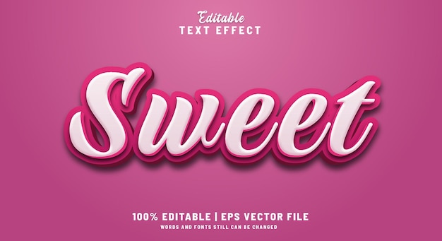 Efeito de estilo de efeito de texto editável doce
