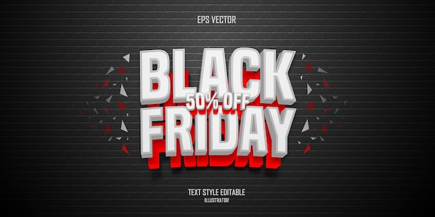 Efeito de estilo de texto 3D Black Friday