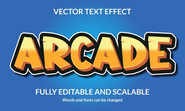 Efeito de estilo de texto 3d editável arcade