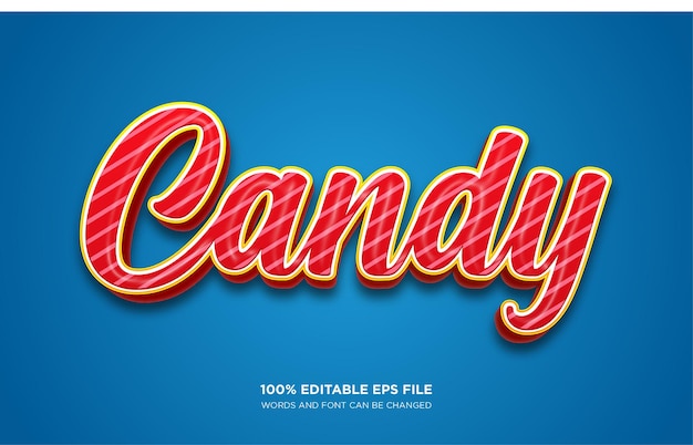 Efeito de estilo de texto candy 3d