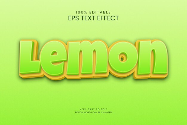 Efeito de estilo de texto de limão 3D