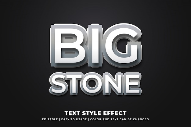 Efeito de estilo de texto de pedra 3D