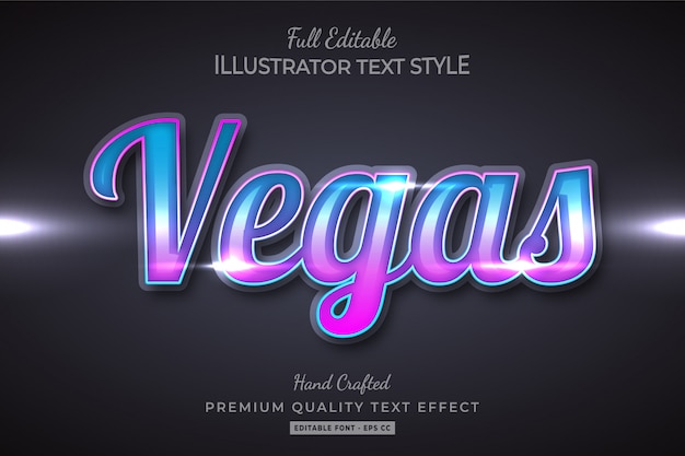 Efeito de estilo de texto de vegas premium