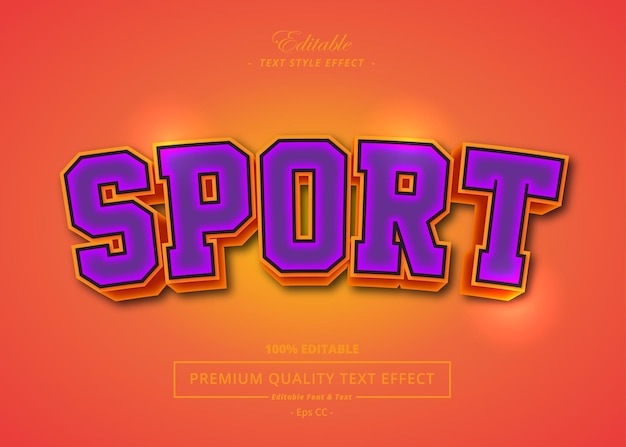 EFEITO DE ESTILO DE TEXTO DE VETOR DE ESPORTE