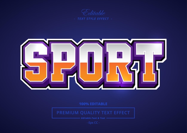 EFEITO DE ESTILO DE TEXTO DE VETOR DE ESPORTE