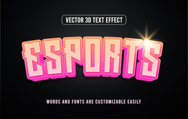 Efeito de estilo de texto editável 3d para jogos esportivos