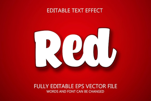 Efeito de estilo de texto editável 3d vermelho