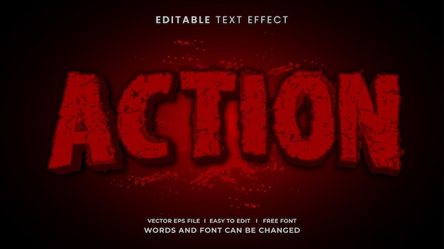 Efeito de estilo de texto editável de ação