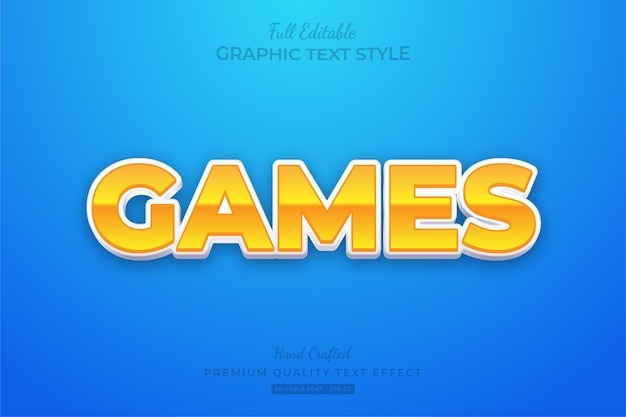 Efeito de estilo de texto editável de desenhos animados Premium