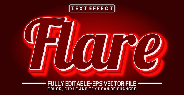 Vetor efeito de estilo de texto editável de flare