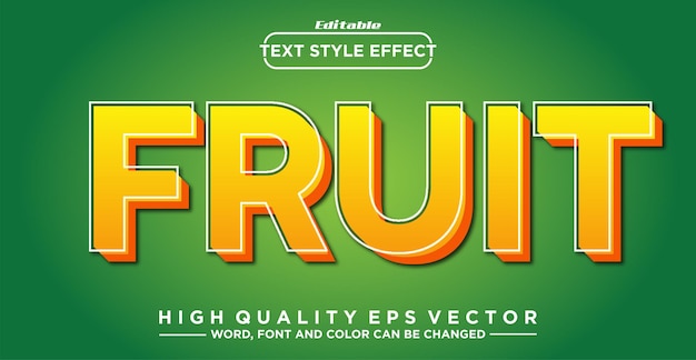 Efeito de estilo de texto editável de frutas