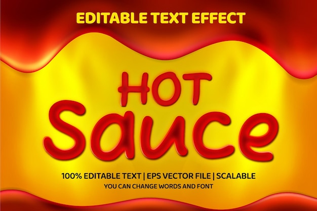 Vetor efeito de estilo de texto editável de molho picante