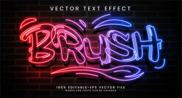 Efeito de estilo de texto editável de pincel com cores de gradiente adequadas para o tema de arte de rua neon