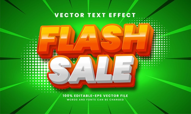 Efeito de estilo de texto editável em 3d de venda em flash adequado para as necessidades de promoção de produtos.