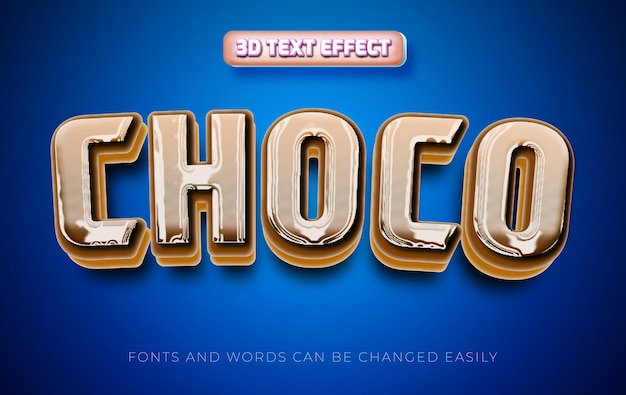 Vetor efeito de estilo de texto editável em chocolate 3d