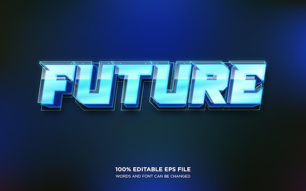 Efeito de estilo de texto editável futuro em 3d