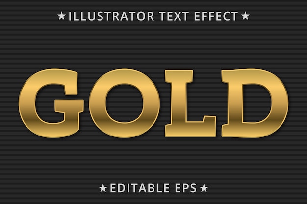 Efeito de estilo de texto editável ouro