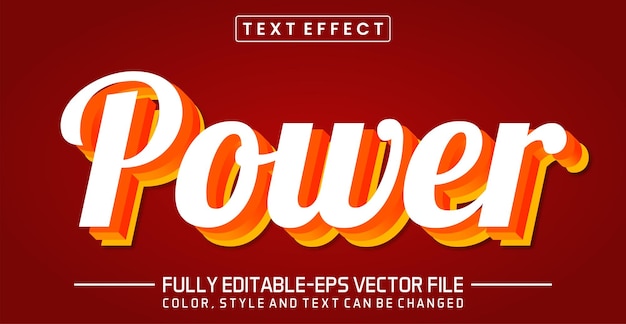 Vetor efeito de estilo de texto editável power 3d