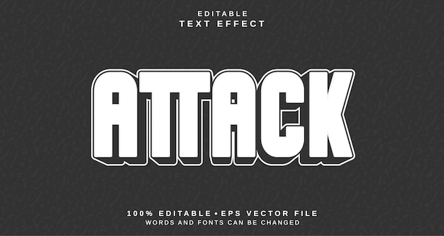 Efeito de estilo de texto editável Tema de estilo de texte de ataque