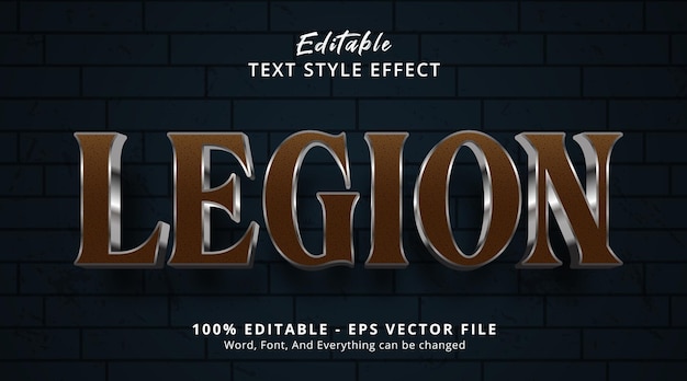 Efeito de estilo de texto editável tema de estilo de texto da legião