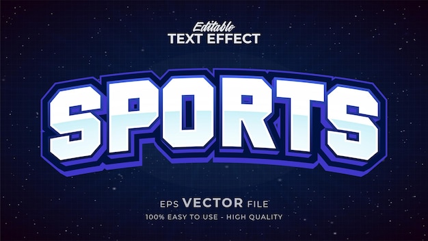 Efeito de estilo de texto editável - tema de estilo de texto de esportes