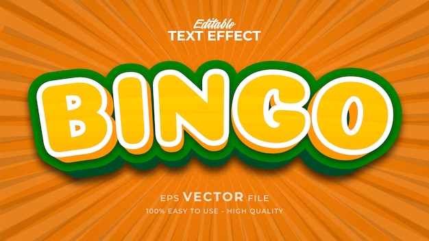 Efeito de estilo de texto editável - tema de estilo de texto de jogo de bingo