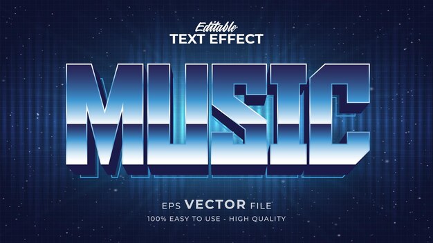 Efeito de estilo de texto editável - Tema de estilo de texto Music Retro