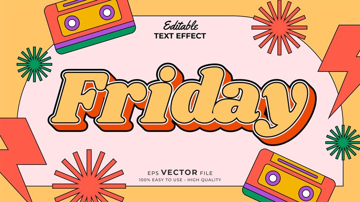 Vetor efeito de estilo de texto editável texto de desenho animado retrô da velha escola no tema de estilo groovy