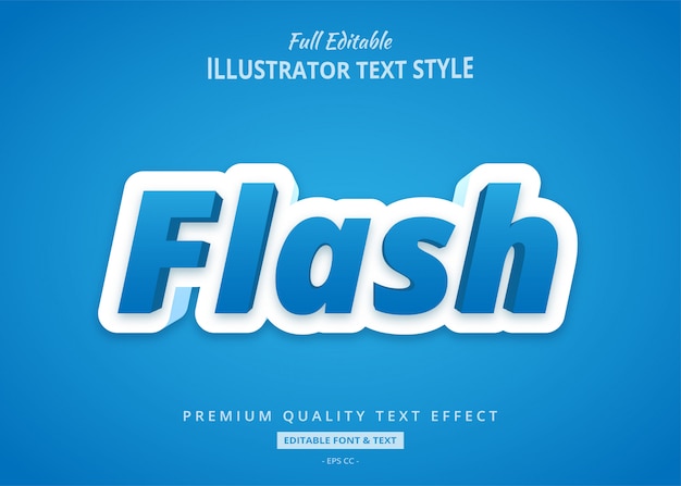 Efeito de estilo de texto em flash azul premium