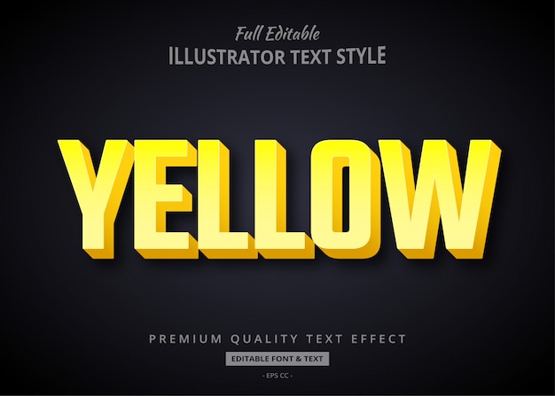 Efeito de estilo de texto minimalista amarelo