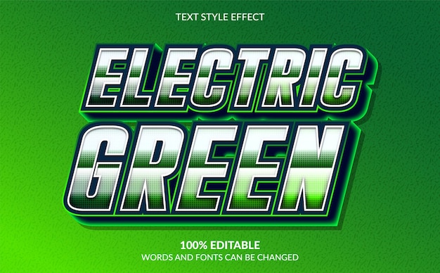 Efeito de estilo de texto moderno 3d com cor verde