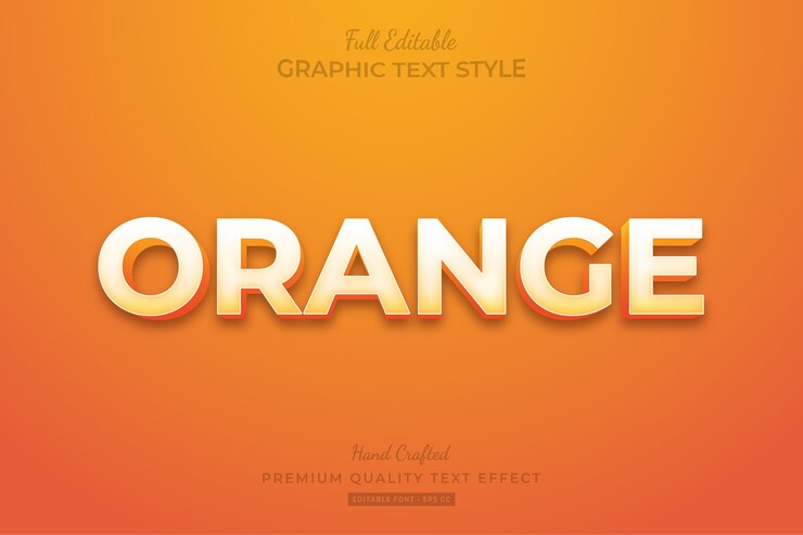 Efeito de estilo de texto personalizado editável em laranja Premium