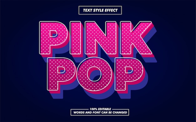 Efeito de estilo de texto pop rosa