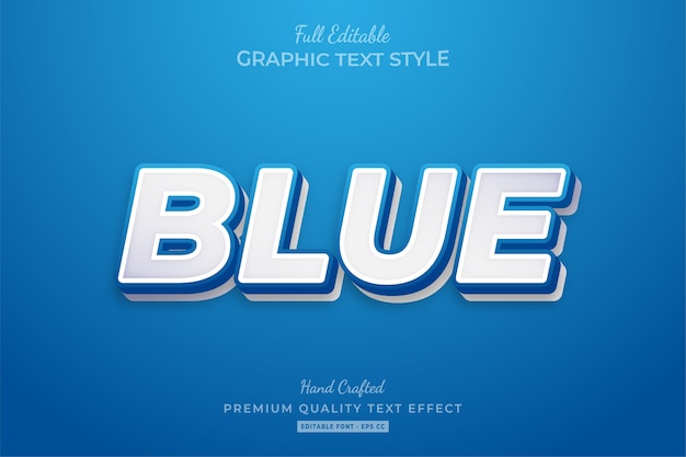 Efeito de estilo de texto premium editável blue clean