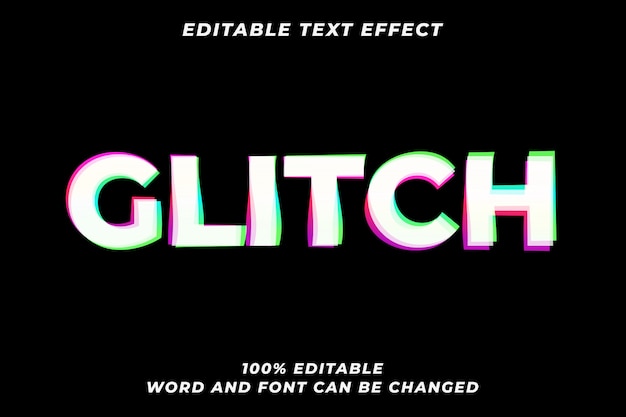 Efeito de estilo de texto VHS Glitch Premium