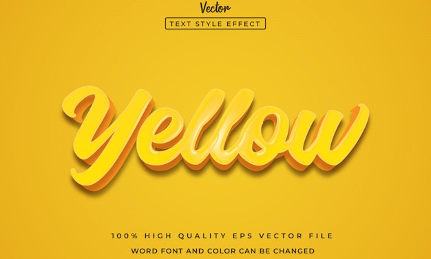 Vetor efeito de estilo editável de texto amarelo