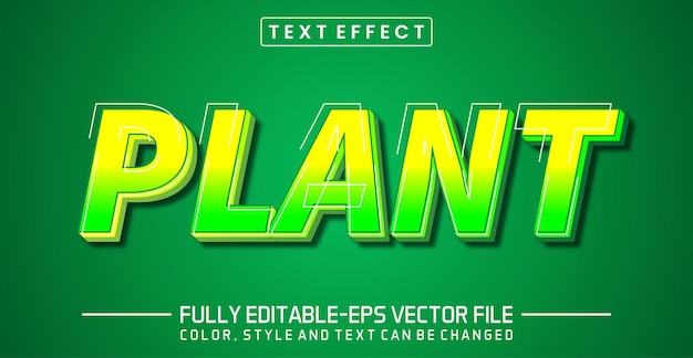 Efeito de estilo editável de texto de planta