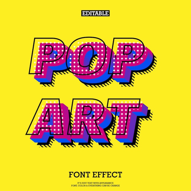 Efeito de fonte de pop art moderno