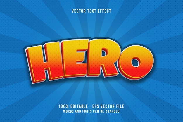 Efeito de fonte editável de texto Hero