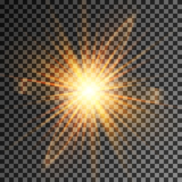 Efeito de luz brilhante, explosão, brilho, faísca, flash do sol.